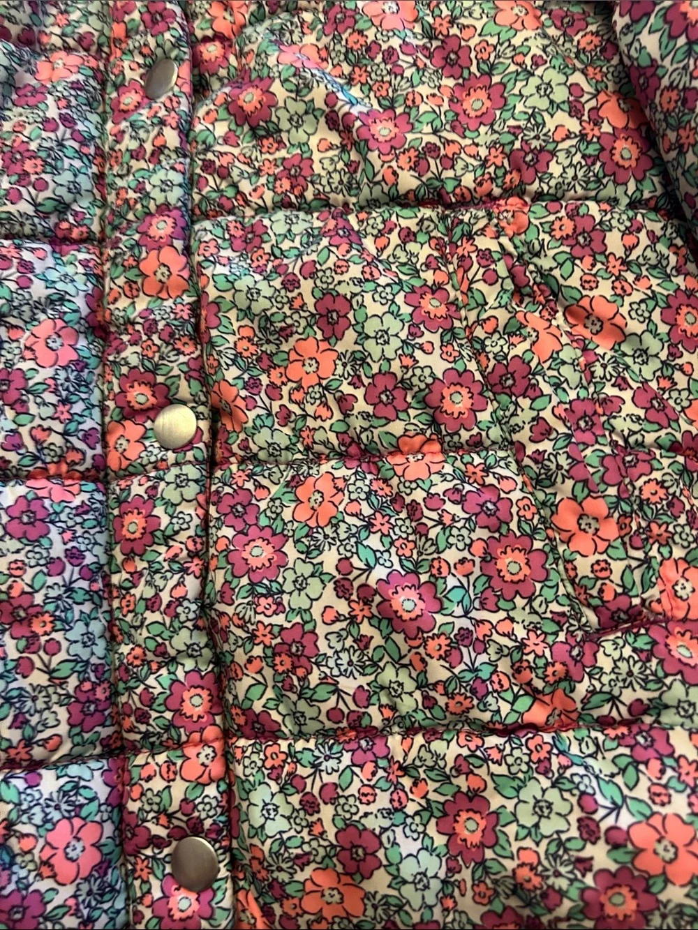 Carter's Floral Hooded Puffer Jacket - Pink, Purple & Teal